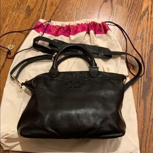 Tory Burch Stacked T Satchel Black